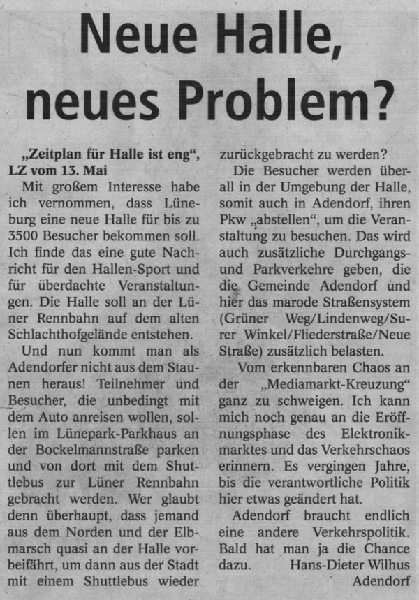 Neue Halle, neues Problem?