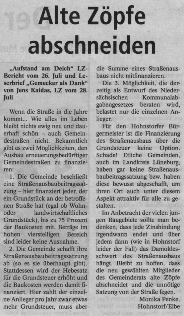 Alte Zöpfe abschneiden