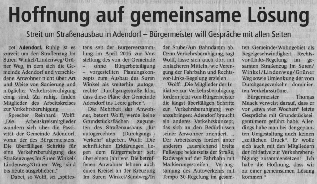 Hoffnung auf gemeinsame Lösung