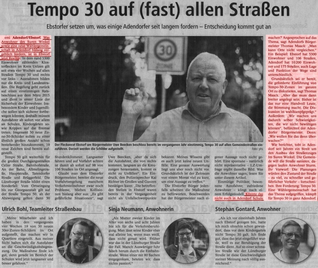 Tempo 30 auf (fast) allen Straßen