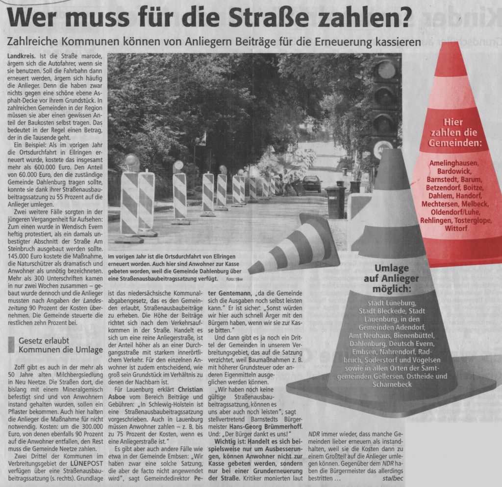 Wer muss für die Straße zahlen?