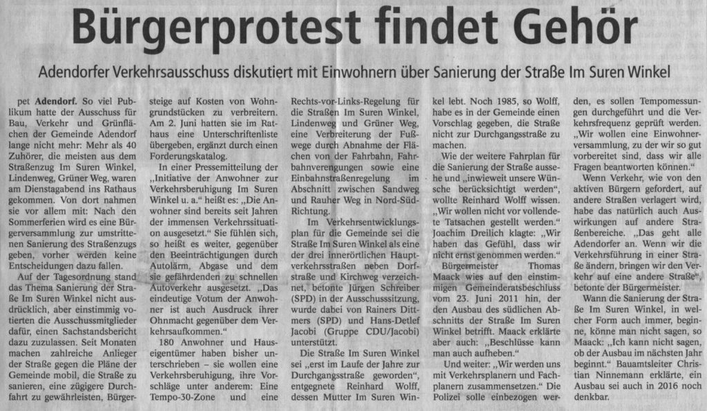 Bürgerprotest findet Gehör