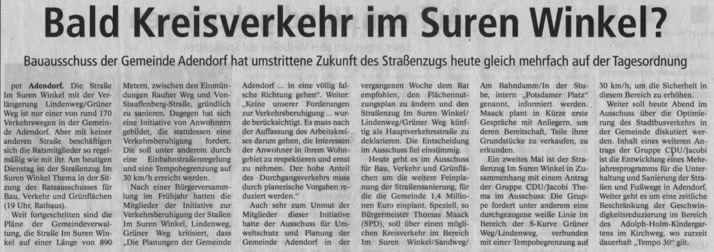 Bald Kreisverkehr im Suren Winkel?