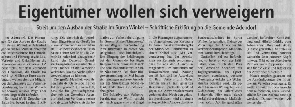 Eigentümer wollen sich verweigern