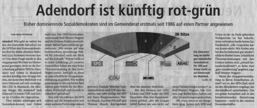 Adendorf ist künftig rot-grün