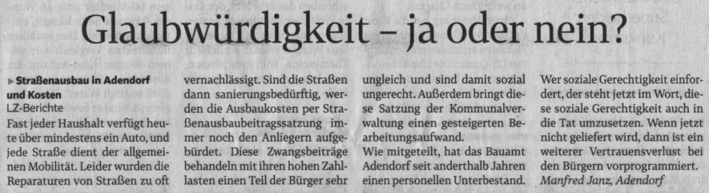 Glaubwürdigkeit - ja oder nein?