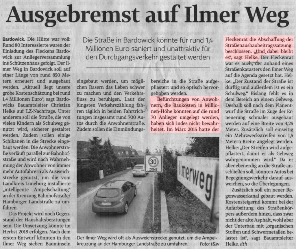 Ausgebremst auf Ilmer Weg