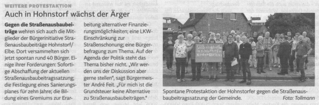 Auch in Hohnstorf wächst der Ärger