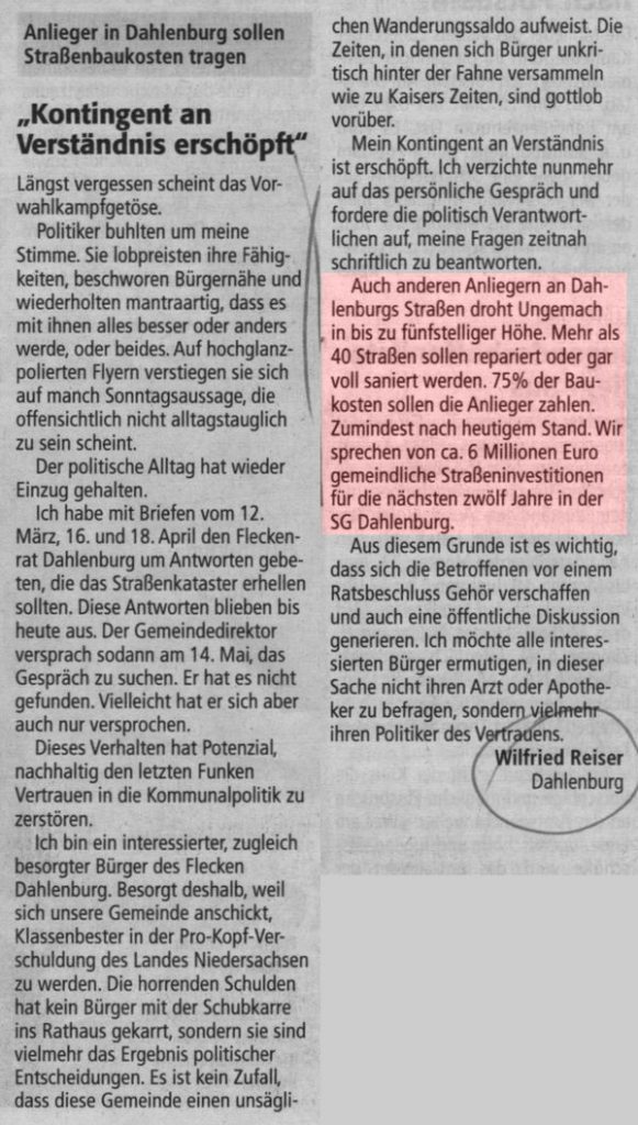 Kontingent an Verständnis erschöpft