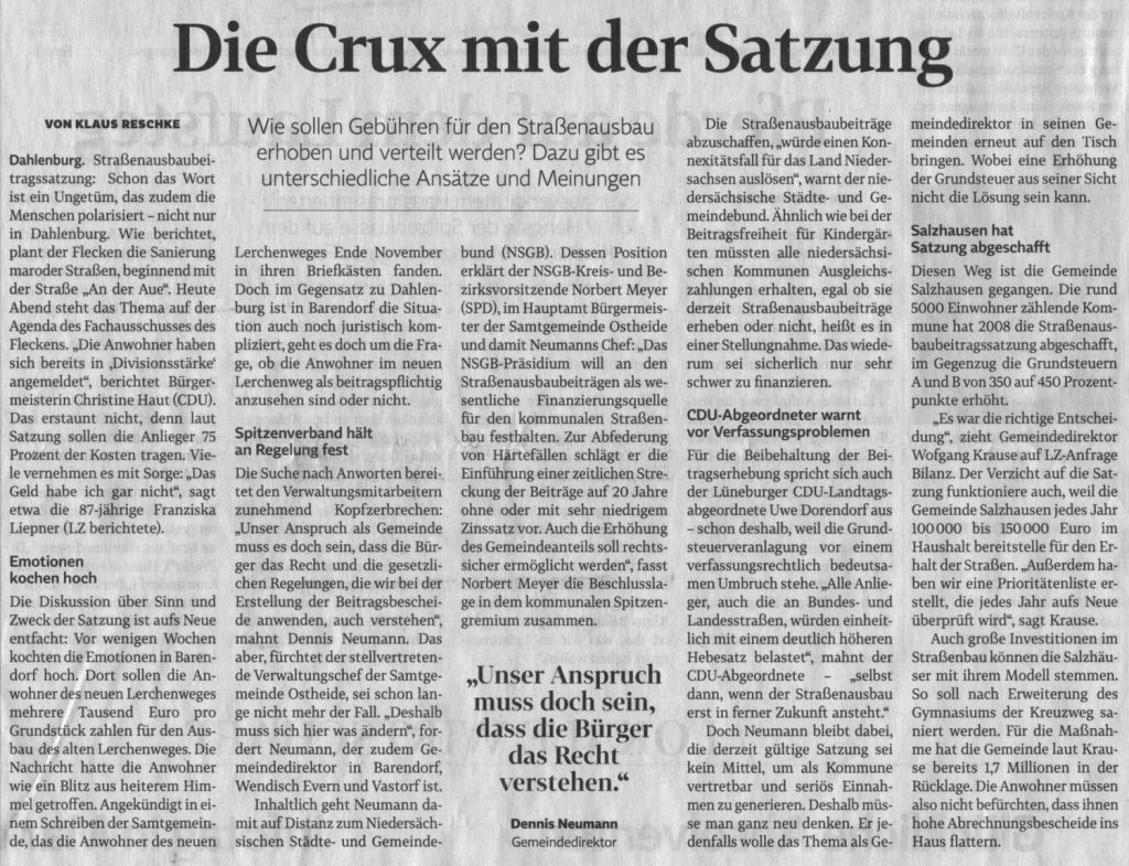 Die Crux mit der Satzung