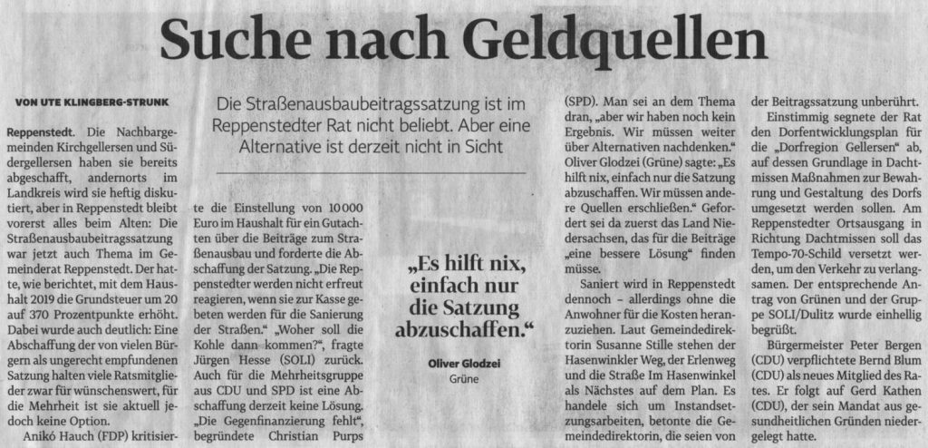 Suche nach Geldquellen