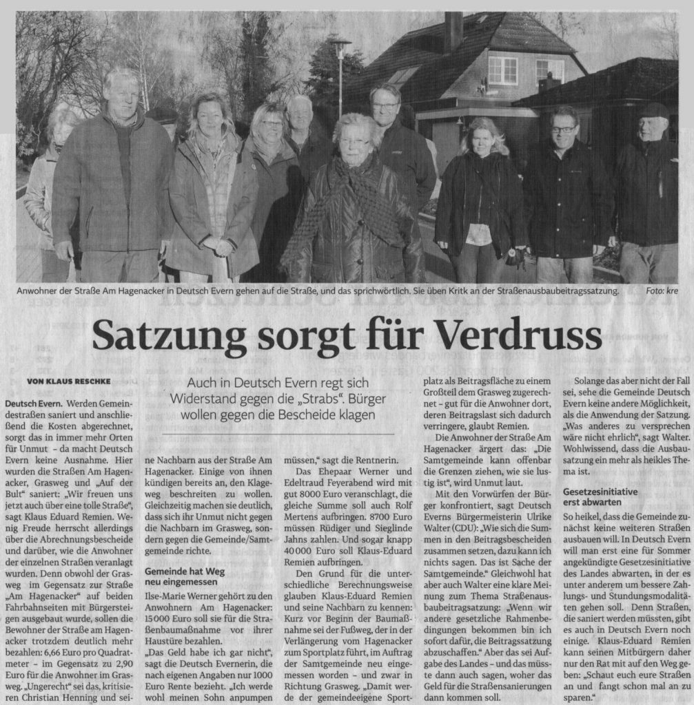 Satzung sorgt für Verdruss